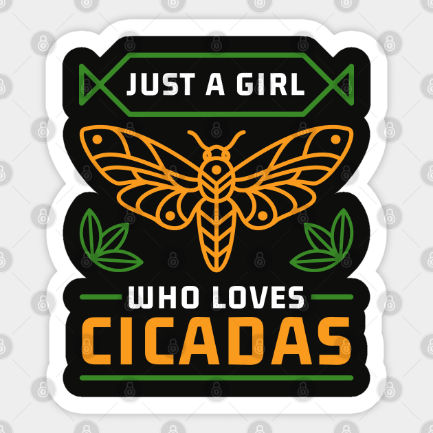 Just a Girl Who Loves Cicadas Minimalist & Modern Sticker by creative